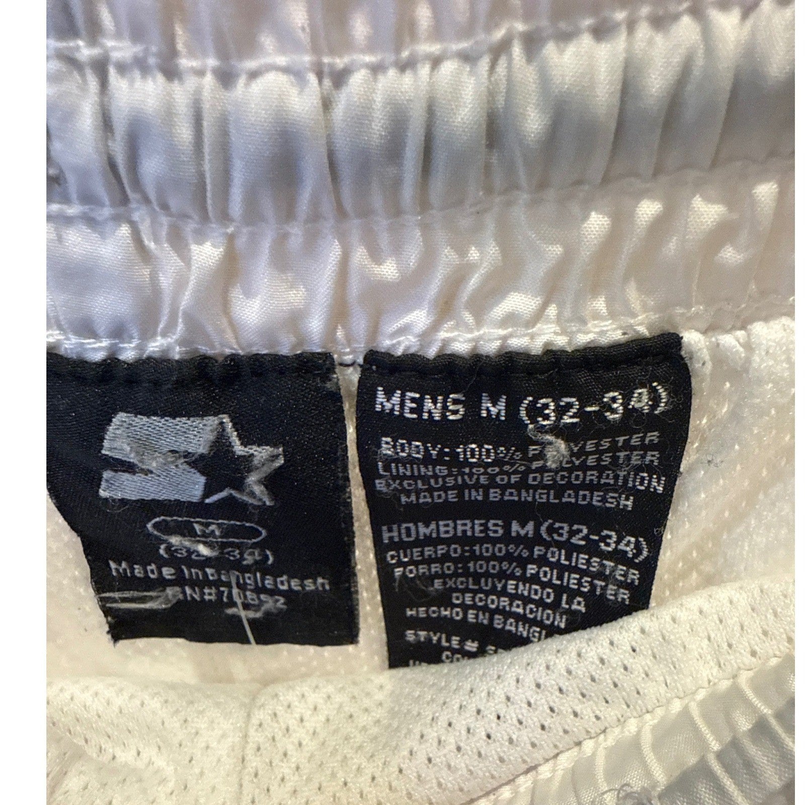 Vintage Starter White Nylon Track Pants Mens Side Zip Racing Stripe Joggers 90s