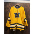 Vintage Nike Michigan Wolverines Hockey Jersey Yellow Blue Lace Up Mens XL 27x33