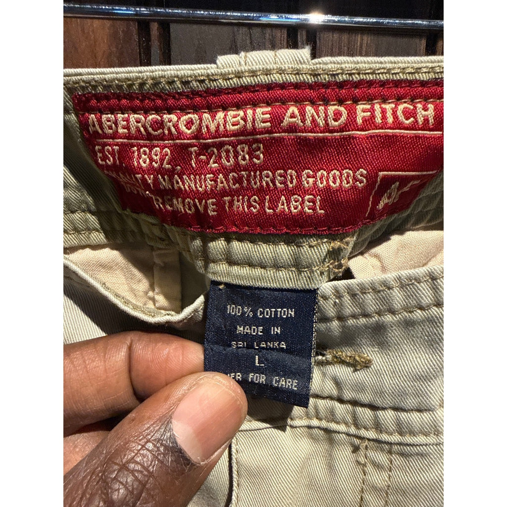 Abercrombie & Fitch Mens Cargo Pants Khaki Tan Relaxed Fit Utility 32x30 Vintage