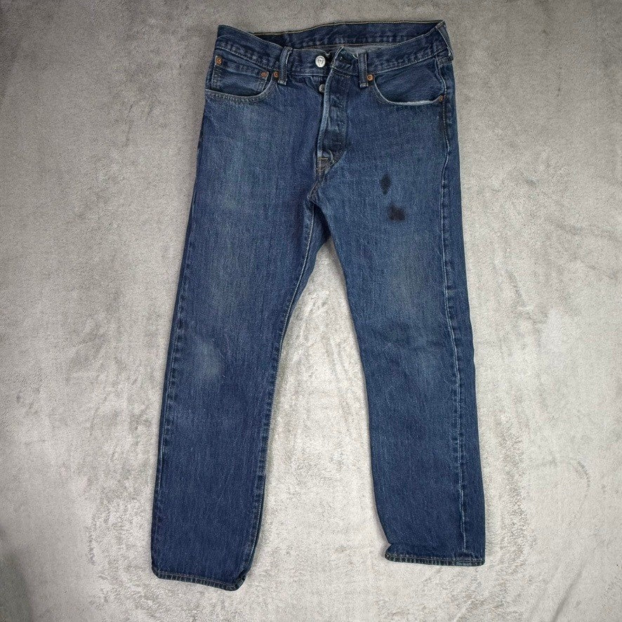 Levi's 501 Button Fly Jeans Medium Wash Denim Straight Leg Men's Size 32x30