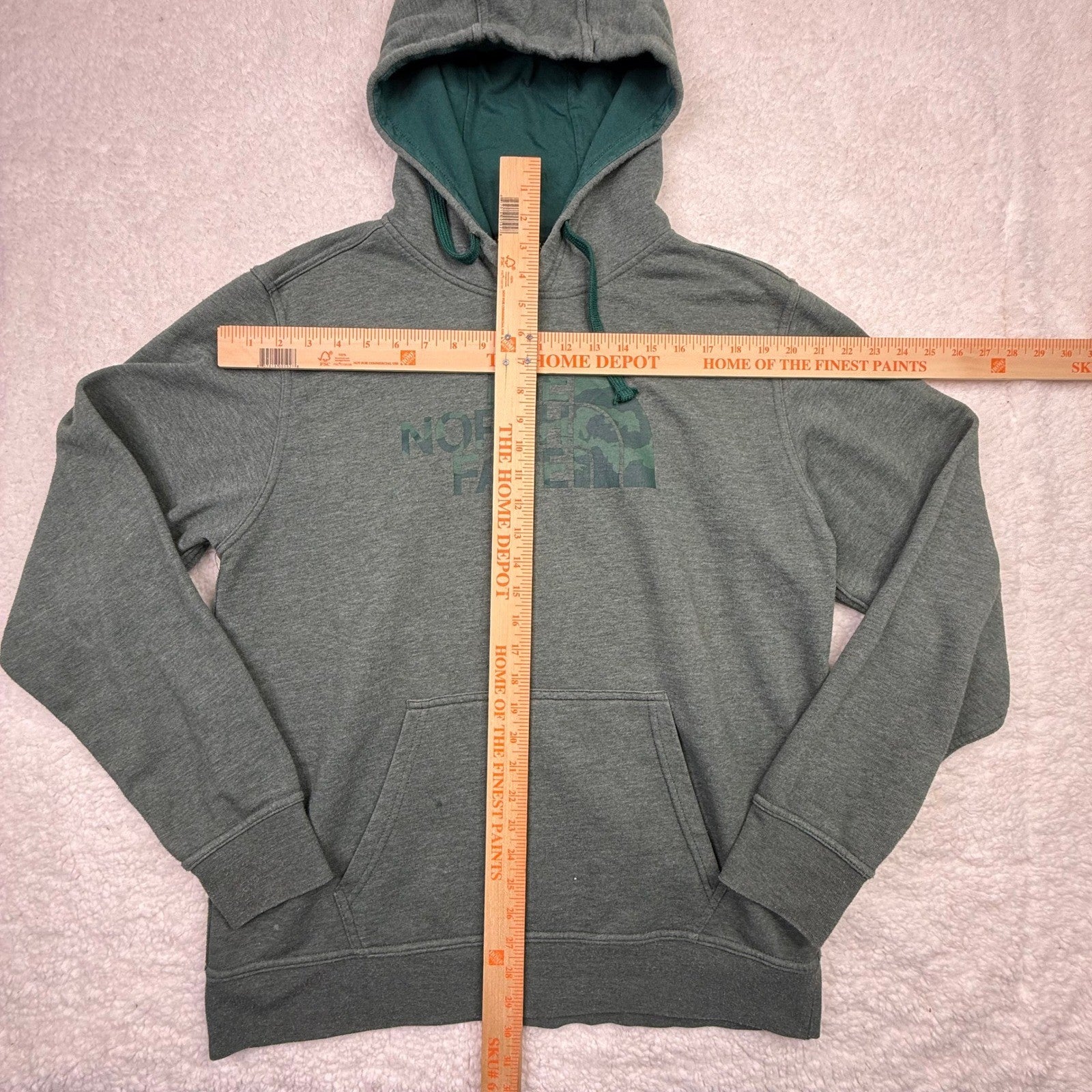 The North Face Green Logo Hoodie Men's Large Pullover Casual Comfort