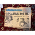 Vintage Orlando Evening Star June 5 1968 RFK Assassination Newspaper Rocket Ed