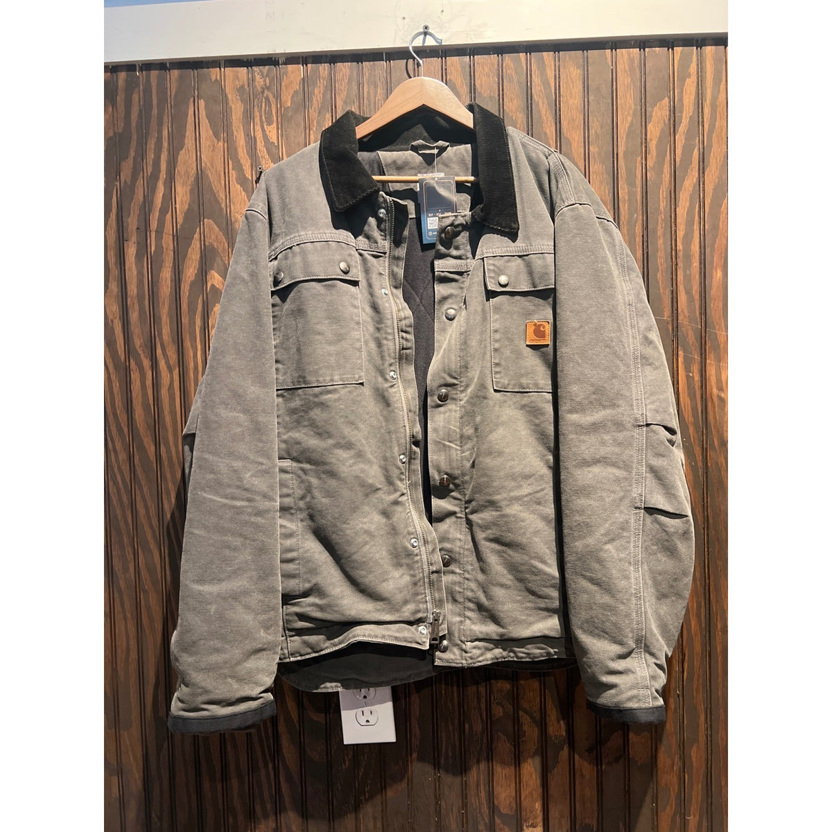 Carhartt Full Swing Relaxed Fit Washed Duck Fleece Lined Jacket Shadow Gray XL