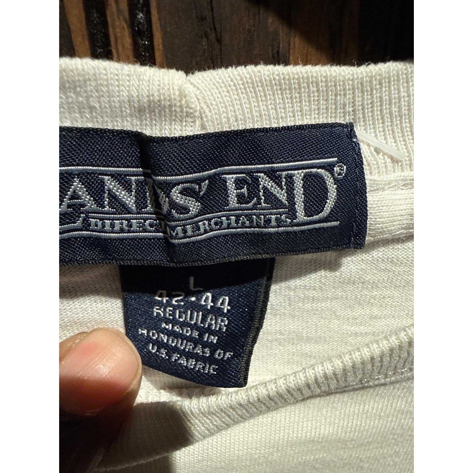 Vintage Lands End Golf Graphic T-Shirt Cream Cotton Mens XL USA Made 90s Sport