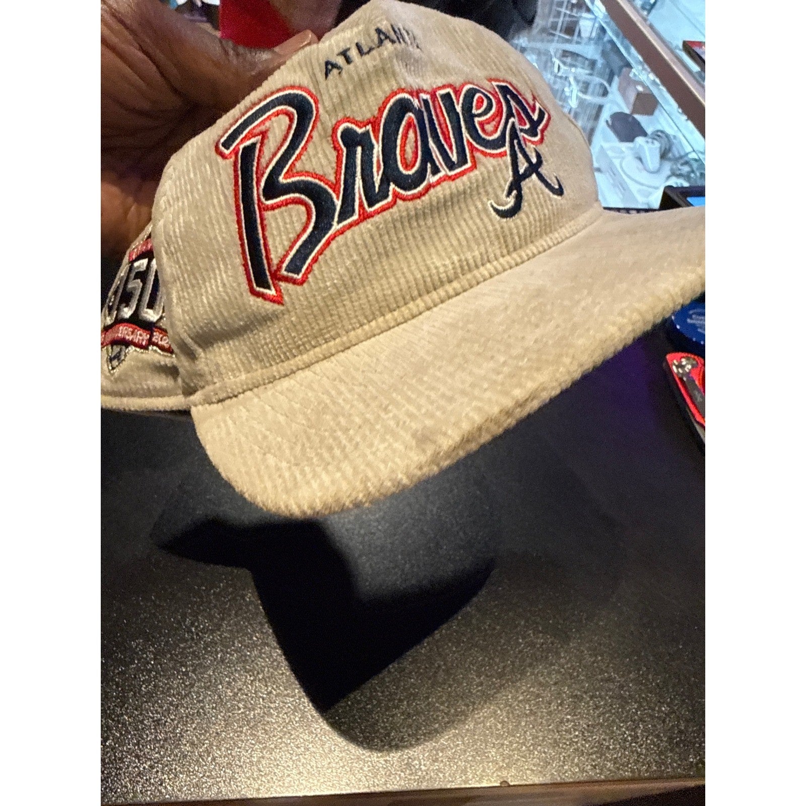 Atlanta Braves New Era Corduroy Snapback Hat Cream Tan MLB Baseball Cap Retro