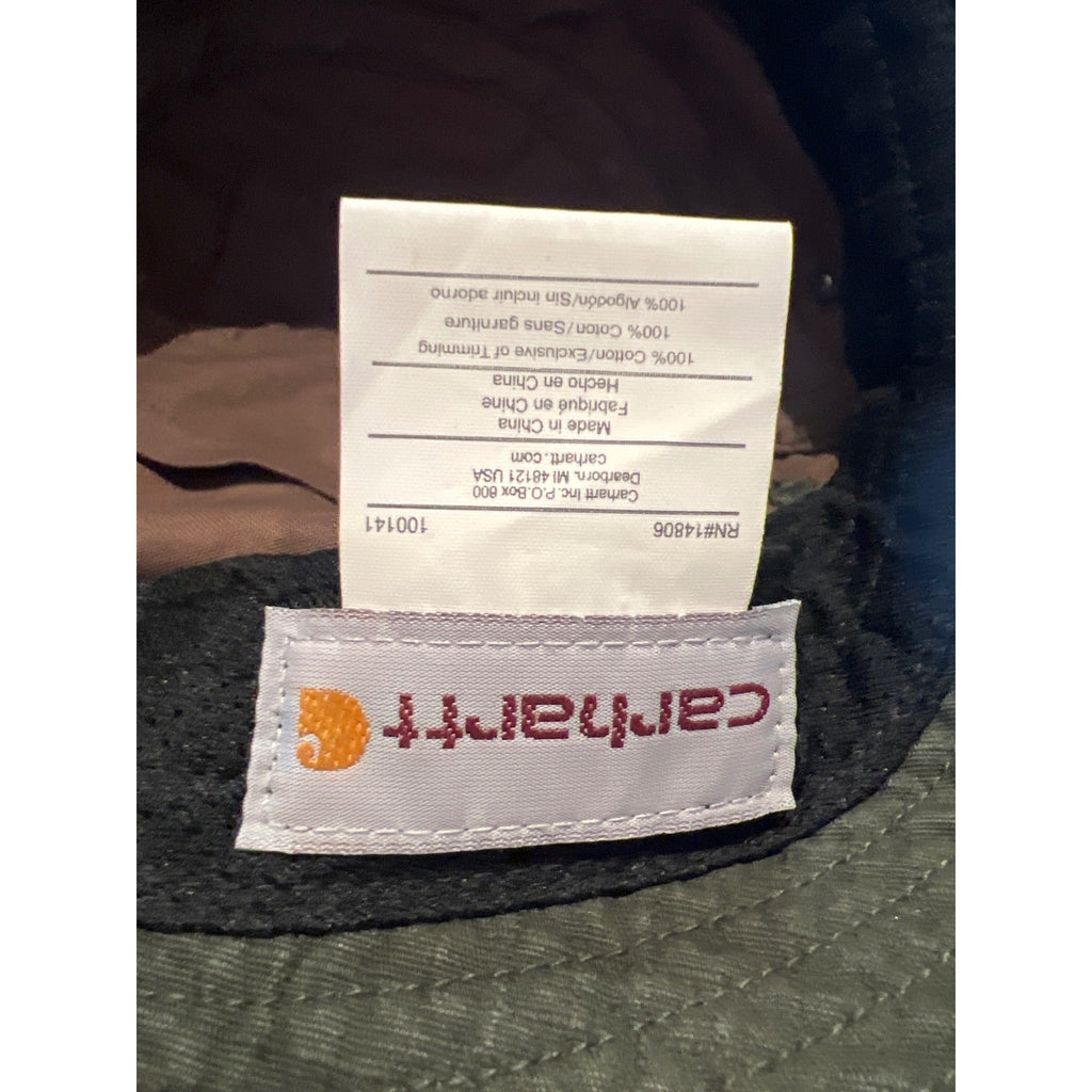 Carhartt WIP Script Bucket Hat Dark Green Ripstop Logo Patch Sun Hat New