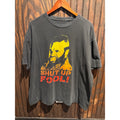 Mr T Shut Up Fool Graphic T-Shirt Faded Black Mens XL 80s Retro A-Team Style