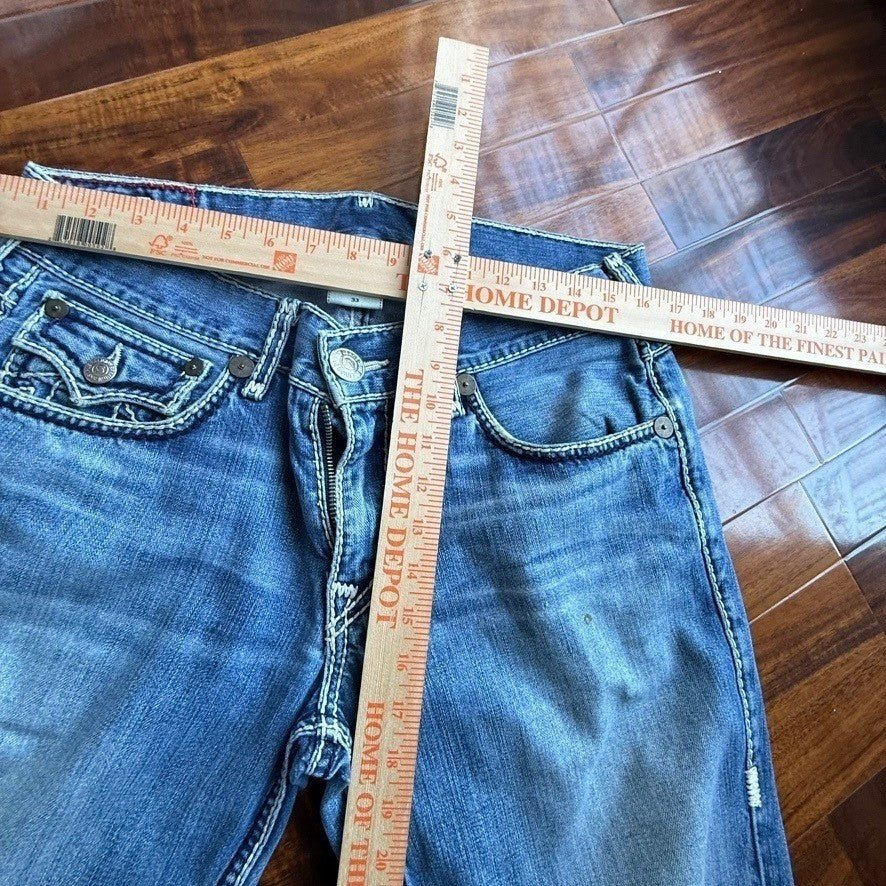 True Religion Joey Super T Flare Jeans Mens 33 Medium Wash Blue Made in USA