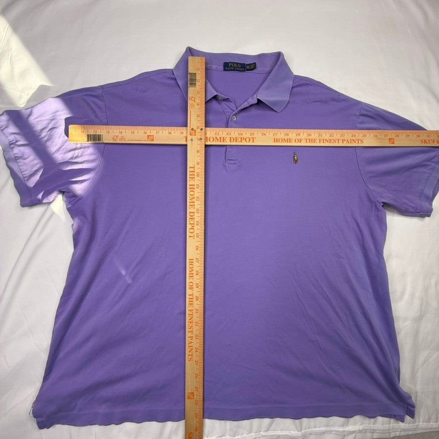 Polo Ralph Lauren Mens 2XL TALL Purple Short Sleeve Collared Polo Shirt