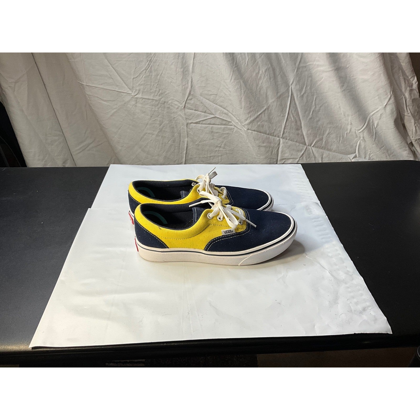 Vans Authentic Suede Canvas Shoes Yellow Navy Blue Sneakers men US 6