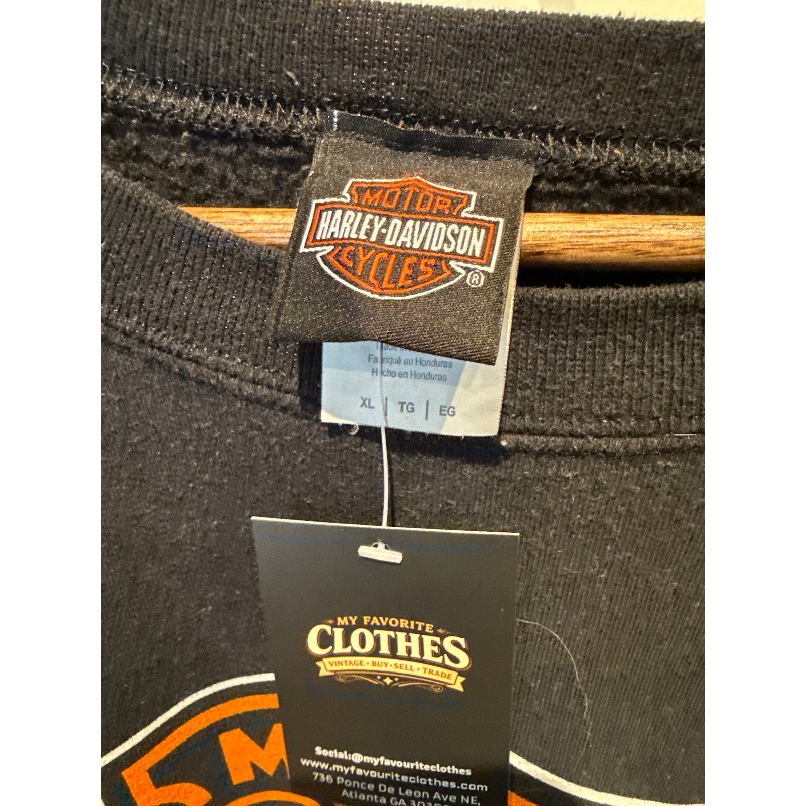 Harley Davidson Cycles Bar and Shield Logo Sweatshirt Mens Black Crew Neck XL