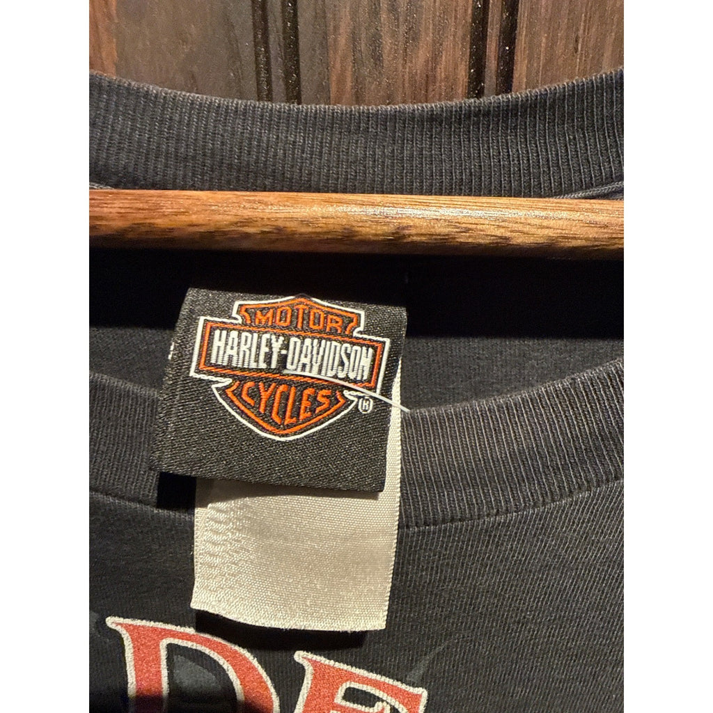 Harley Davidson Ride A Legend Pin Up Graphic T-Shirt Faded Black Mens 3XL 28x33