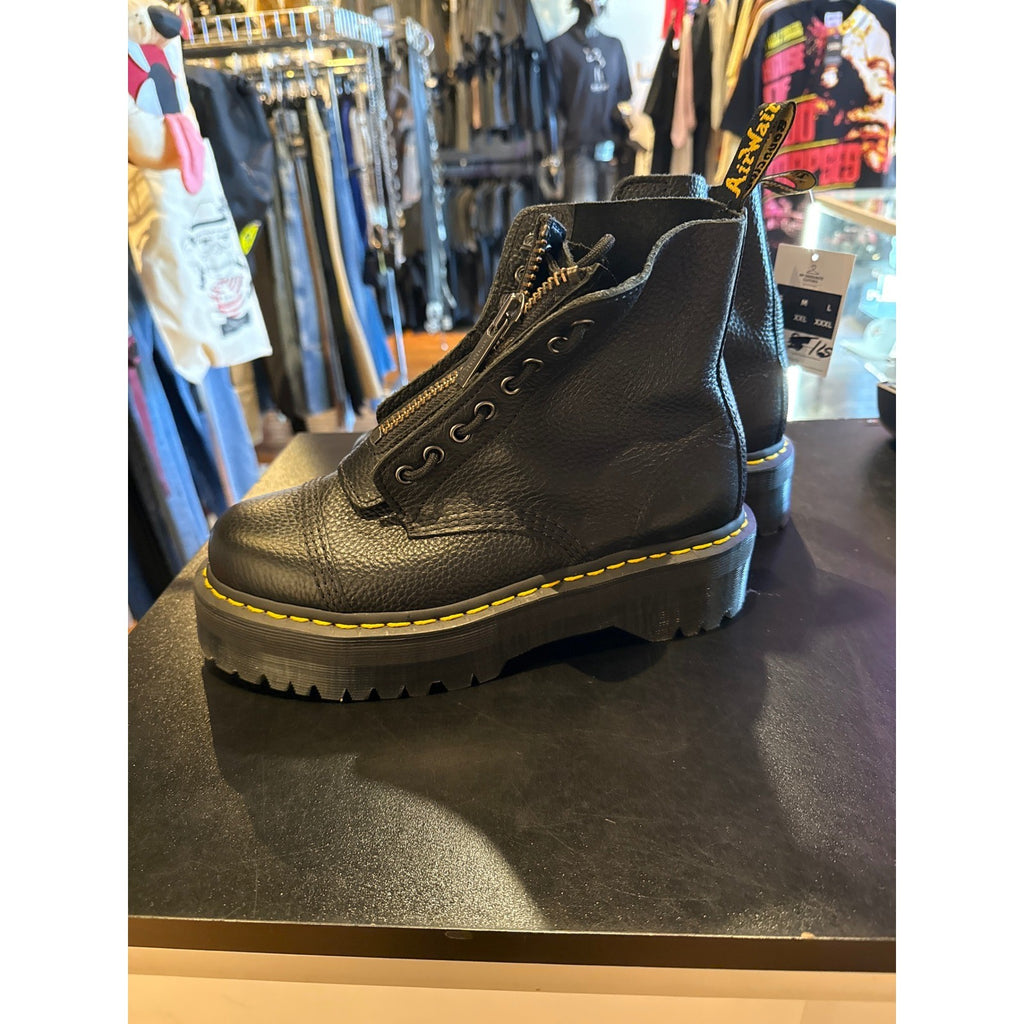 Dr. Martens Sinclair Black Milled Nappa Leather Platform Boots Mens 8 Womens 9