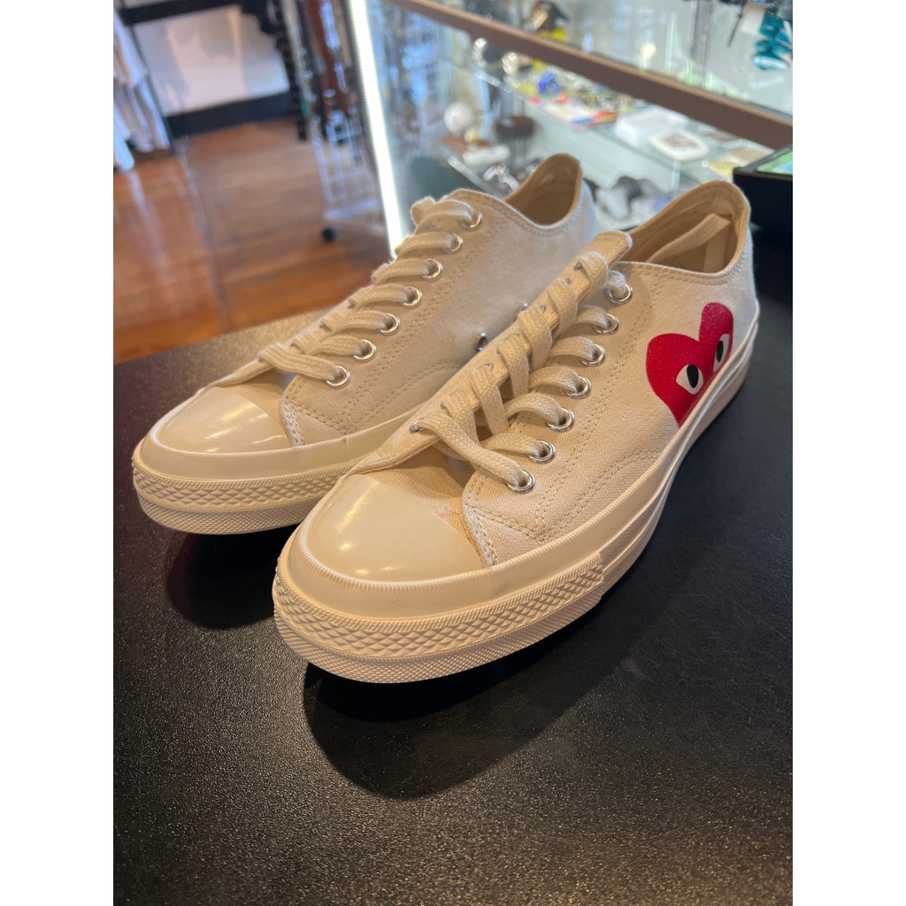 Comme des Garcons Play x Converse Chuck 70 Low Top Off-White Milk Red Heart Logo