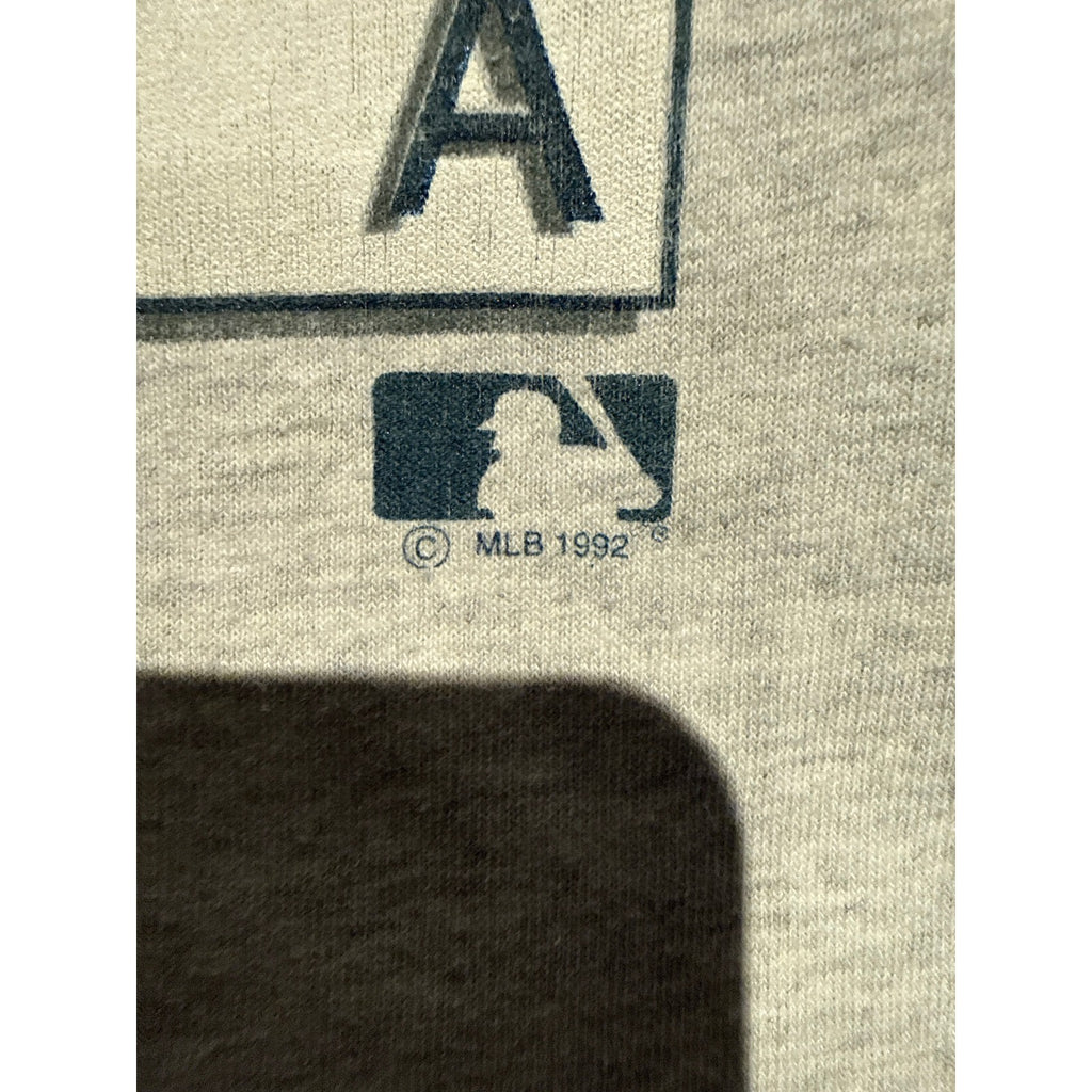 Vintage Atlanta Braves Salem Sportswear T-Shirt Heather Gray MLB 90s XXL Graphic