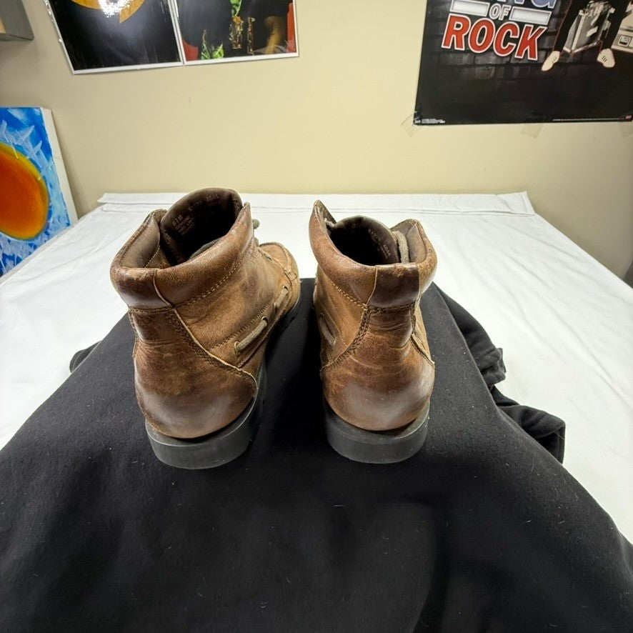 Timberland Mens Brown Leather Lace Up Chukka Boots Size 8.5M