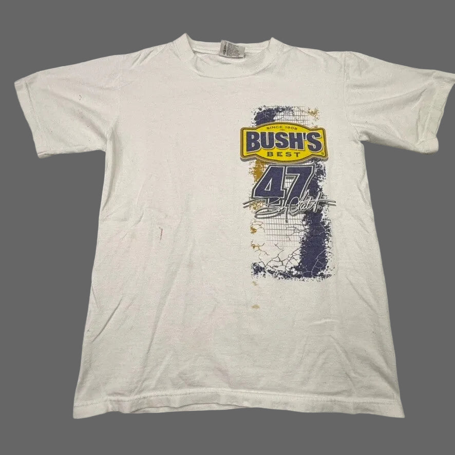 Bush's Best Bill Elliott 47 NASCAR Racing T Shirt White Mens