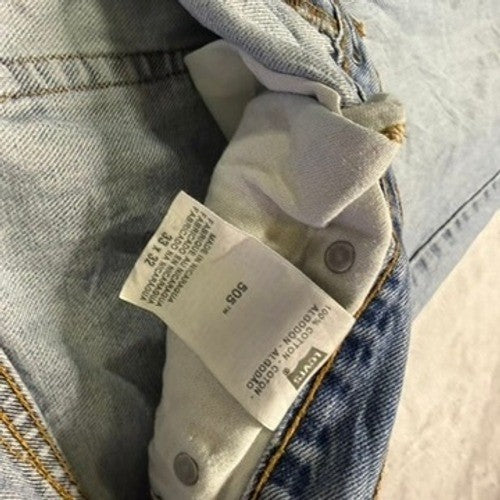 Levi's 505 Regular Fit Straight Leg Light Wash Denim Jeans Mens 33x32
