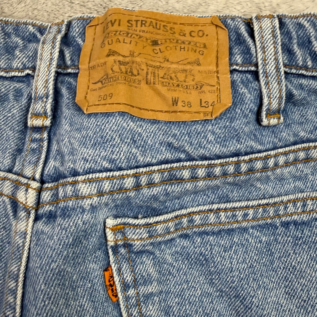 Levi's 509 Relaxed Fit Jeans Mens W38 L34 Blue Denim Made in USA