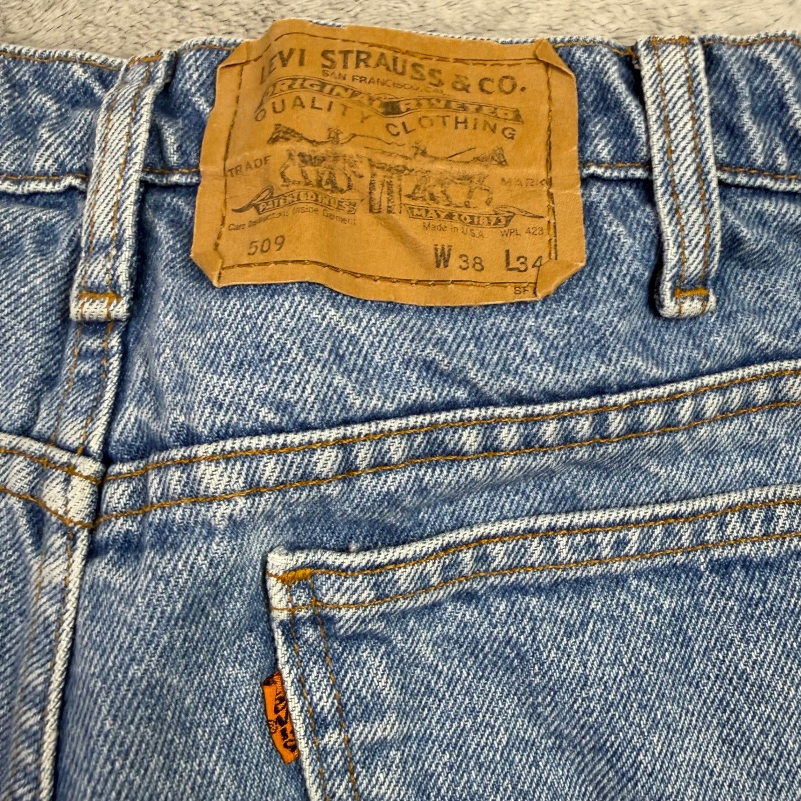 Levi's 509 Relaxed Fit Jeans Mens W38 L34 Blue Denim Made in USA