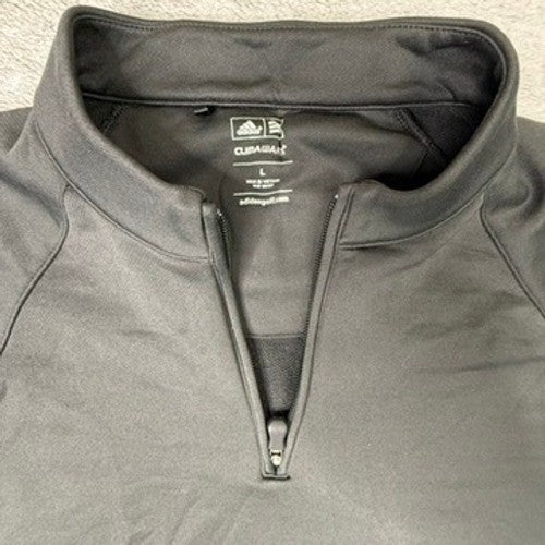 Adidas Climalite Mens Long Sleeve Quarter Zip Pullover Gray Size L Athletic