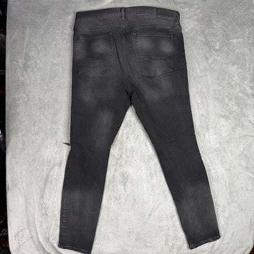 PAC SUN Stacked Skinny Jeans Mens 36x32 Black Distressed Ripped Slim Fit
