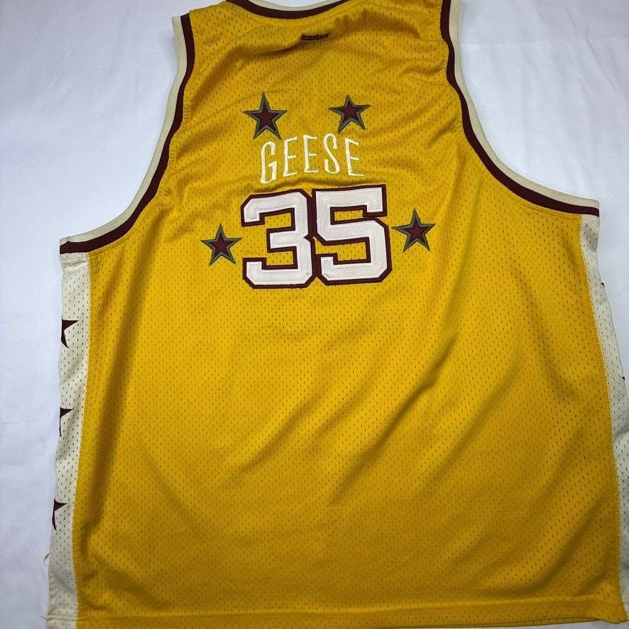 Harlem Globetrotters Platinum FUBU Basketball Jersey Geese 35 4X Yellow
