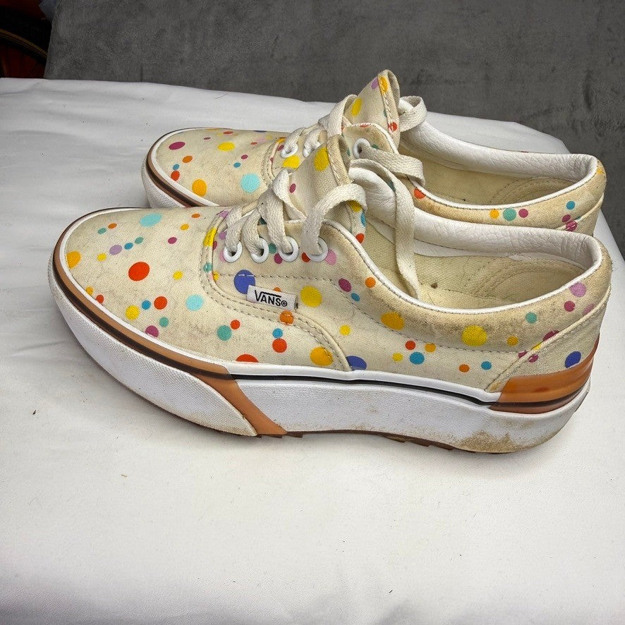 Vans Era Women's Shoes Cream Confetti Polka Dot Low Top Sneakers Size 5.5
