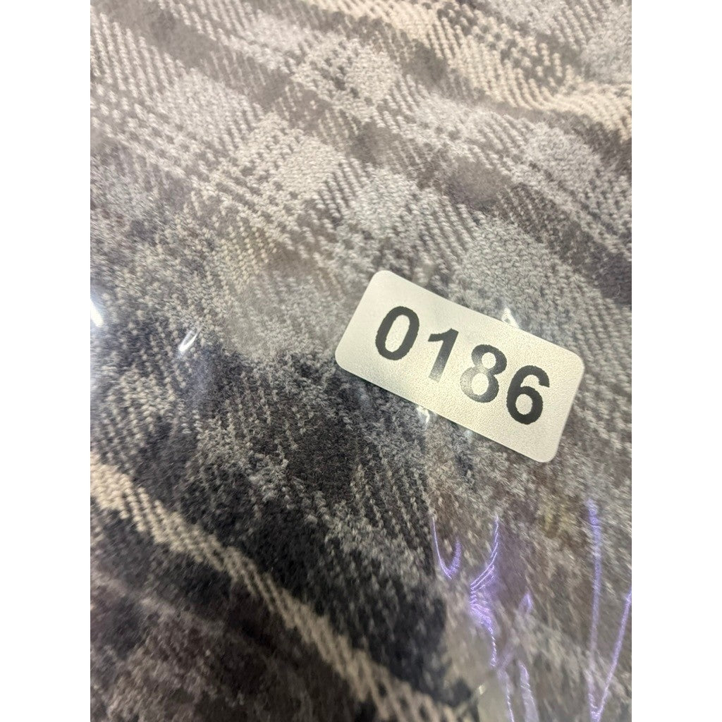 Carhartt Plaid Flannel Long Sleeve Button Up Shirt Men's Size Medium Gray