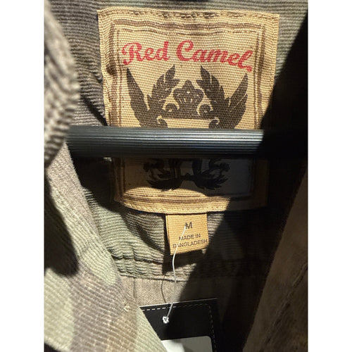 Abercrombie & Fitch Mens Camo Corduroy Button Down Shirt Green Camouflage Large