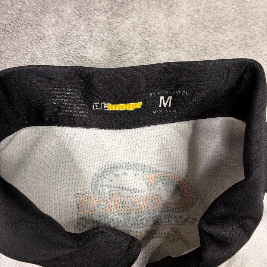 Mens Whirlpool Racing Experience Polo Shirt Black White Short Sleeve Size M