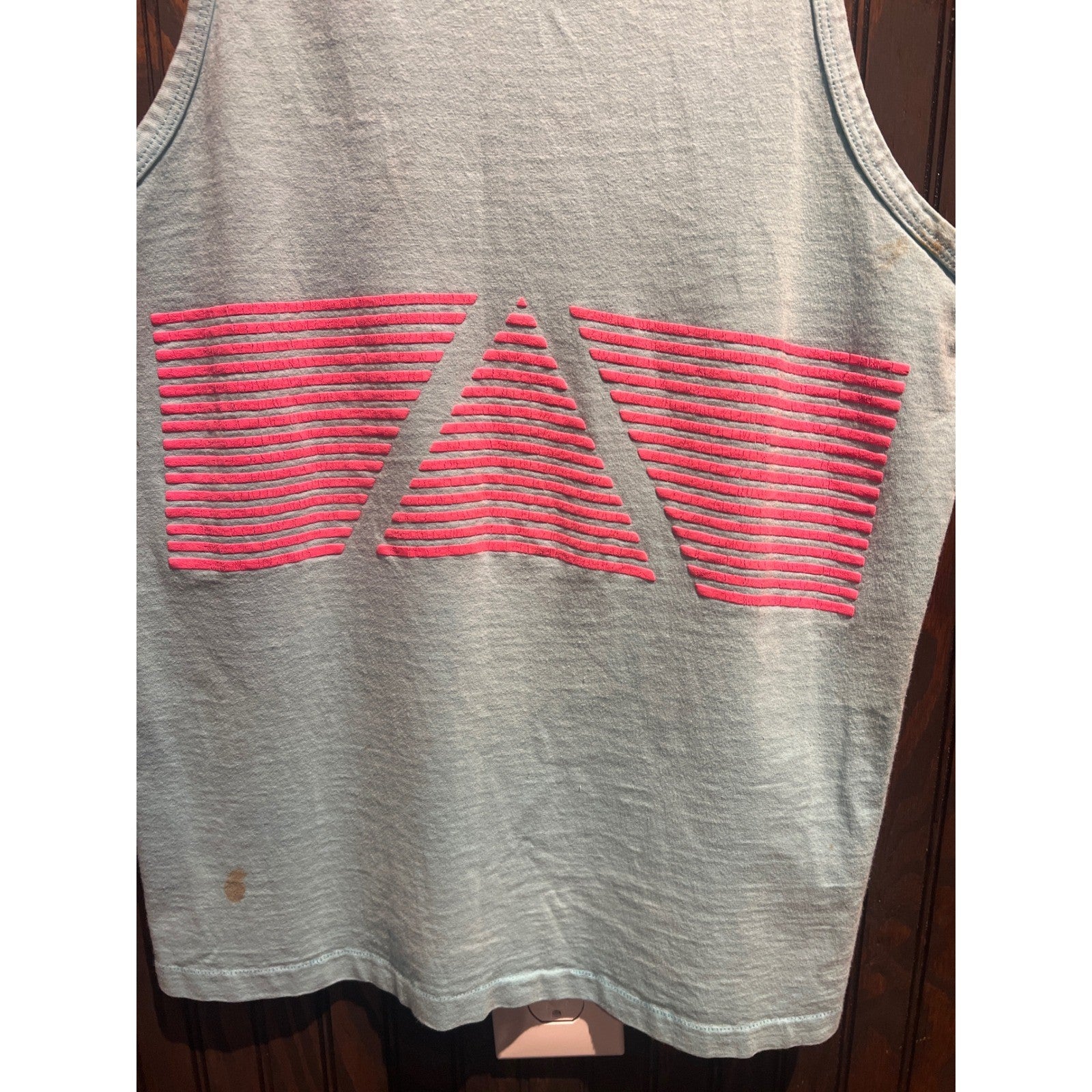 Vintage Surfers Alliance Tank Top Mens Light Blue Neon Pink Graphic Surf 90s M