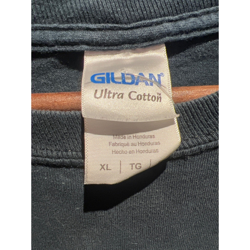 Gildan Ultra Cotton US Army Mule Graphic Long Sleeve T-Shirt Faded Black XL