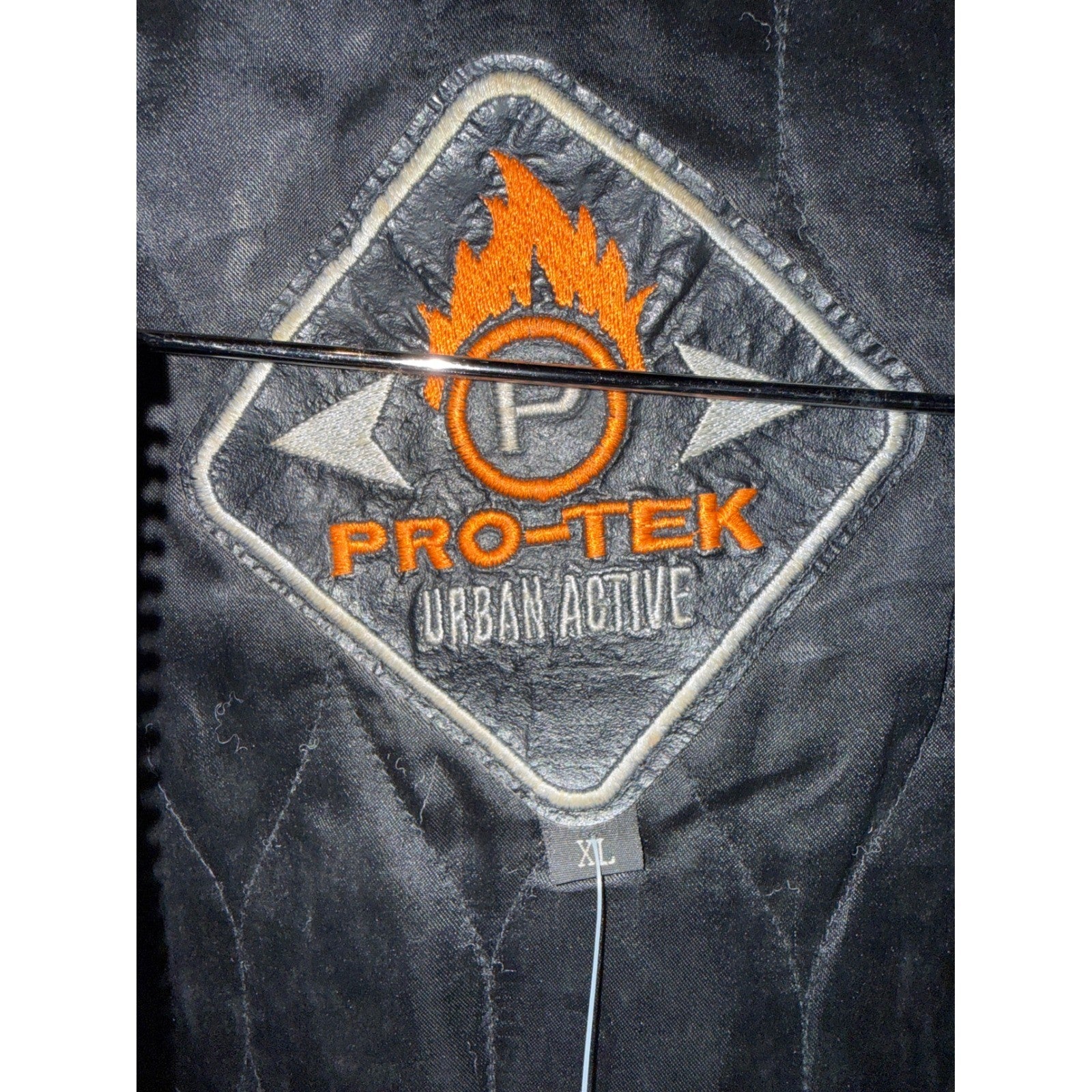 Pro-Tek Urban Active Mens Black Contrast Stitch Bomber Jacket XL Streetwear Zip