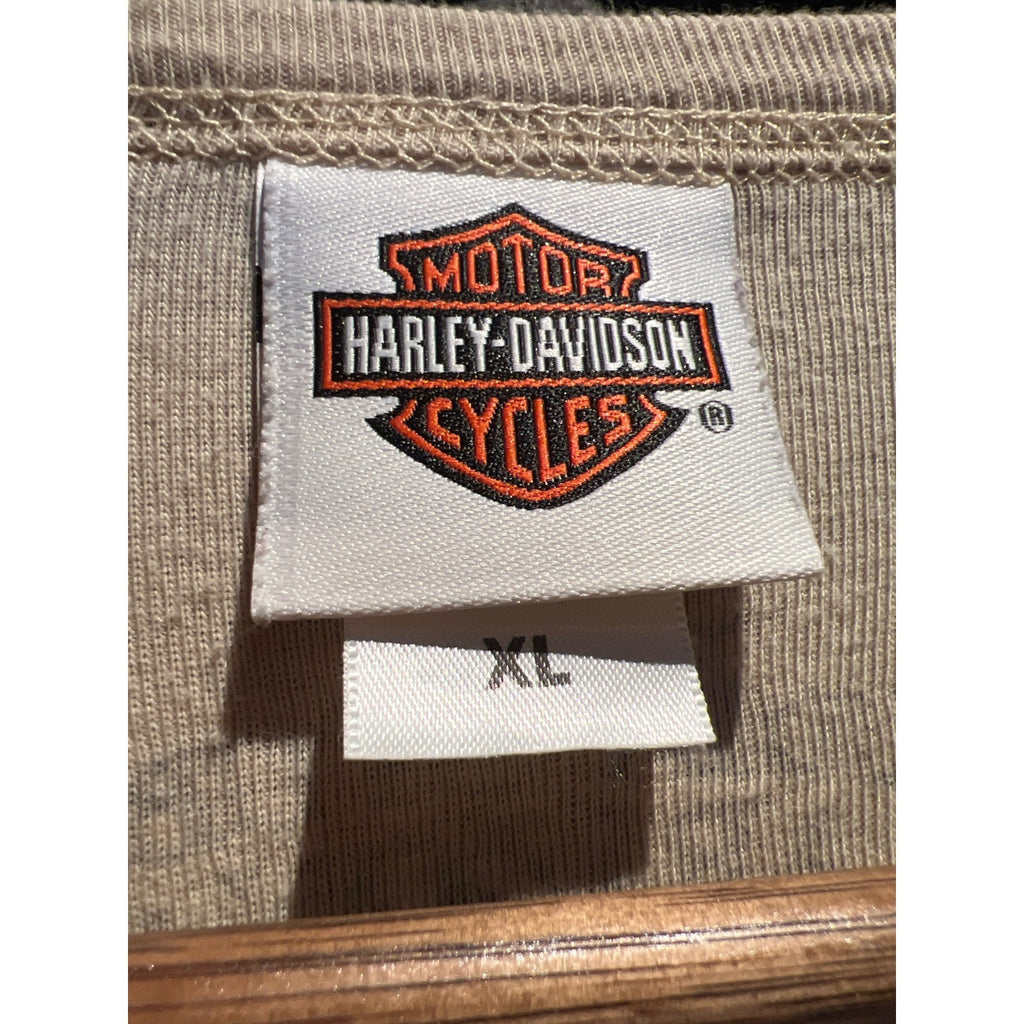 Harley-Davidson Cream Tattoo Mesh Sleeve Graphic Tee Biker Shirt 20x24