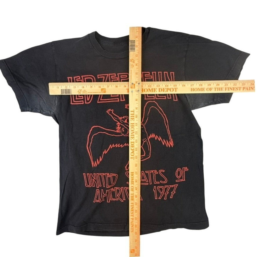 Led Zeppelin United States of America 1977 Tour T Shirt Black Graphic Tee Mens
