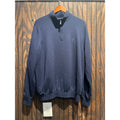 Johnston & Murphy Mens Navy Blue Quarter Zip Pullover Sweater Size XL Logo