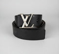 Louis Vuitton Monogram Belt Silver LV Buckle Reversible Black Brown