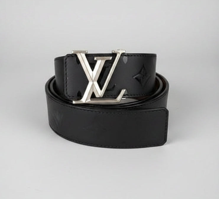 Louis Vuitton Monogram Belt Silver LV Buckle Reversible Black Brown