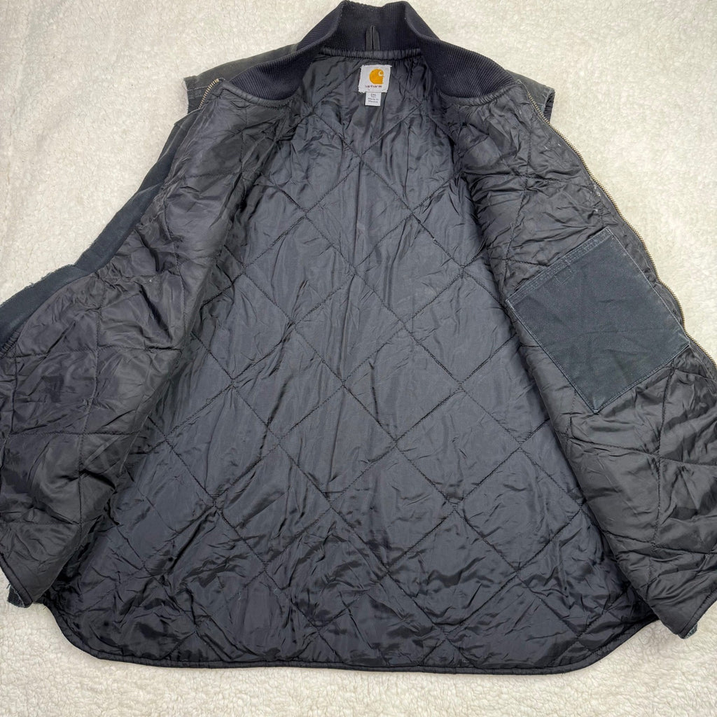 Carhartt Mens Quilted Vest Black Full Zip Workwear Insulated Size 3XL