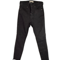 Madewell 10 High Rise Skinny Jeans Black Raw Hem Womens Size 25