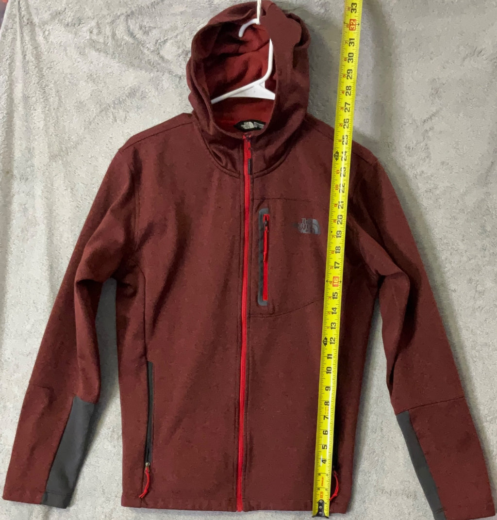 The North Face Hooded Soft Shell Jacket Red Full Zip | Men's Outdoor Size M