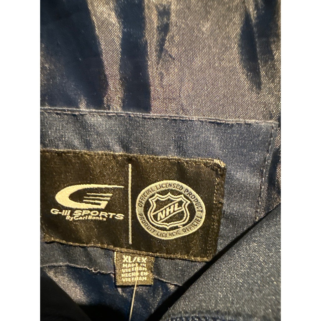 Vintage G-III NHL Atlanta Thrashers Track Jacket Navy Blue Orange Large Logo XL
