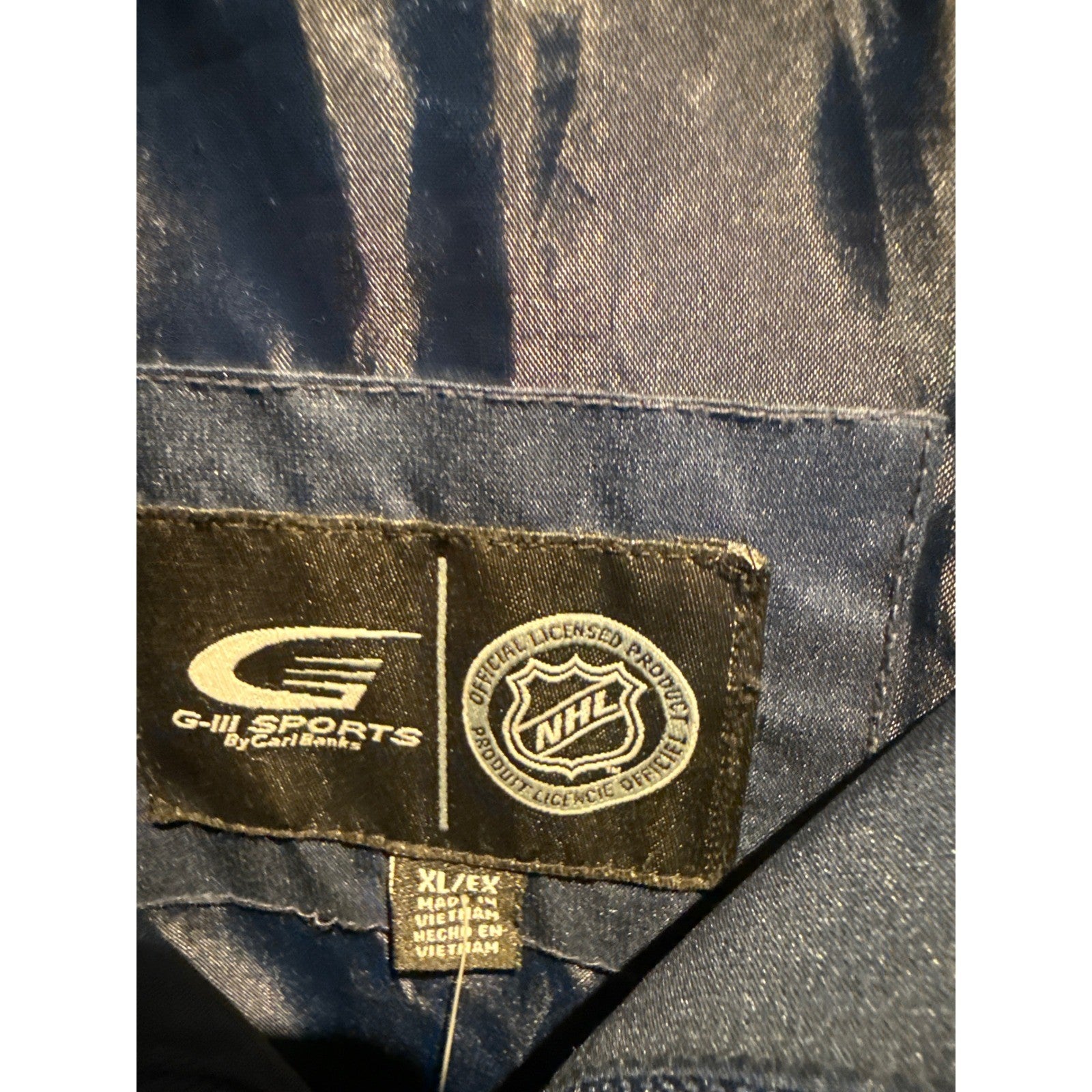 Vintage G-III NHL Atlanta Thrashers Track Jacket Navy Blue Orange Large Logo XL