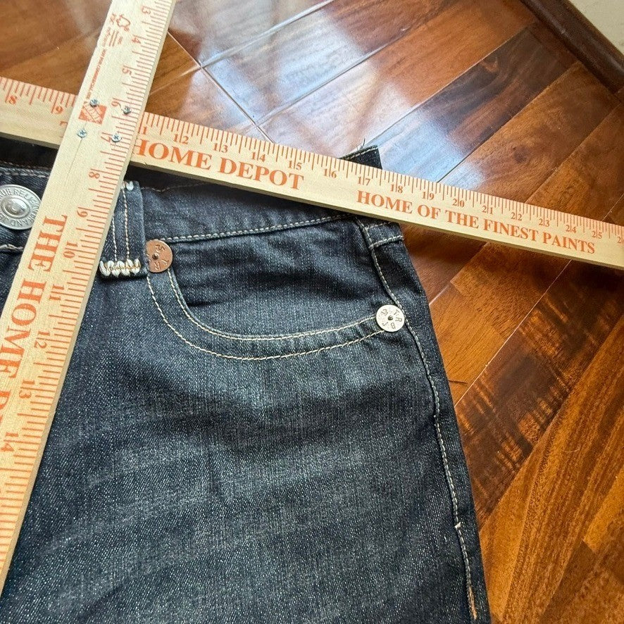True Religion Joey Super T Mens Dark Wash Denim Shorts Size 36 Y2K Streetwear