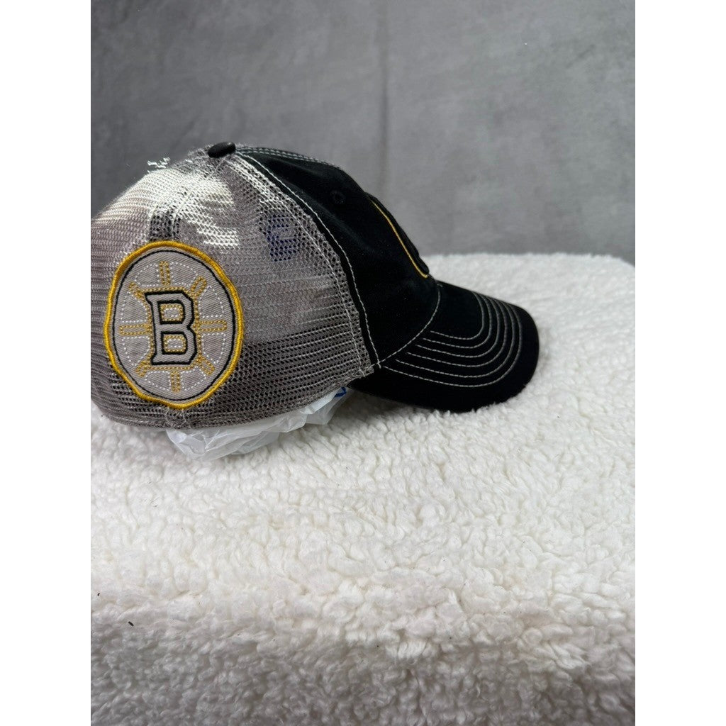 Boston Bruins NHL Reebok Center Ice Trucker Hat Black Yellow Flexfit L XL