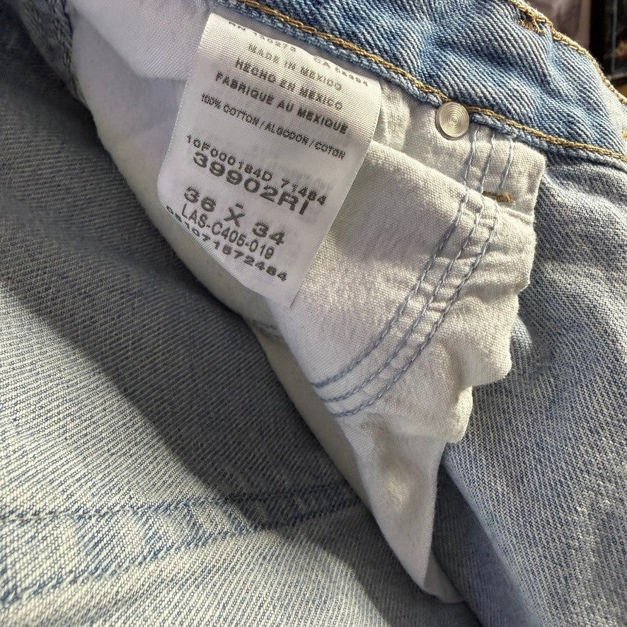 Wrangler Men's Light Wash Straight Leg Denim Jeans Size 36x34