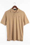 Polo Ralph Lauren Mens Classic Fit Tan Khaki Cotton Short Sleeve Polo Shirt L