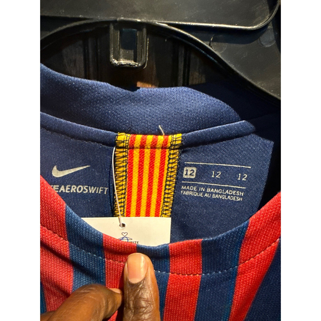 Nike FC Barcelona 2018-19 Home Jersey Messi 10 Blue Red Aeroswift Size 12