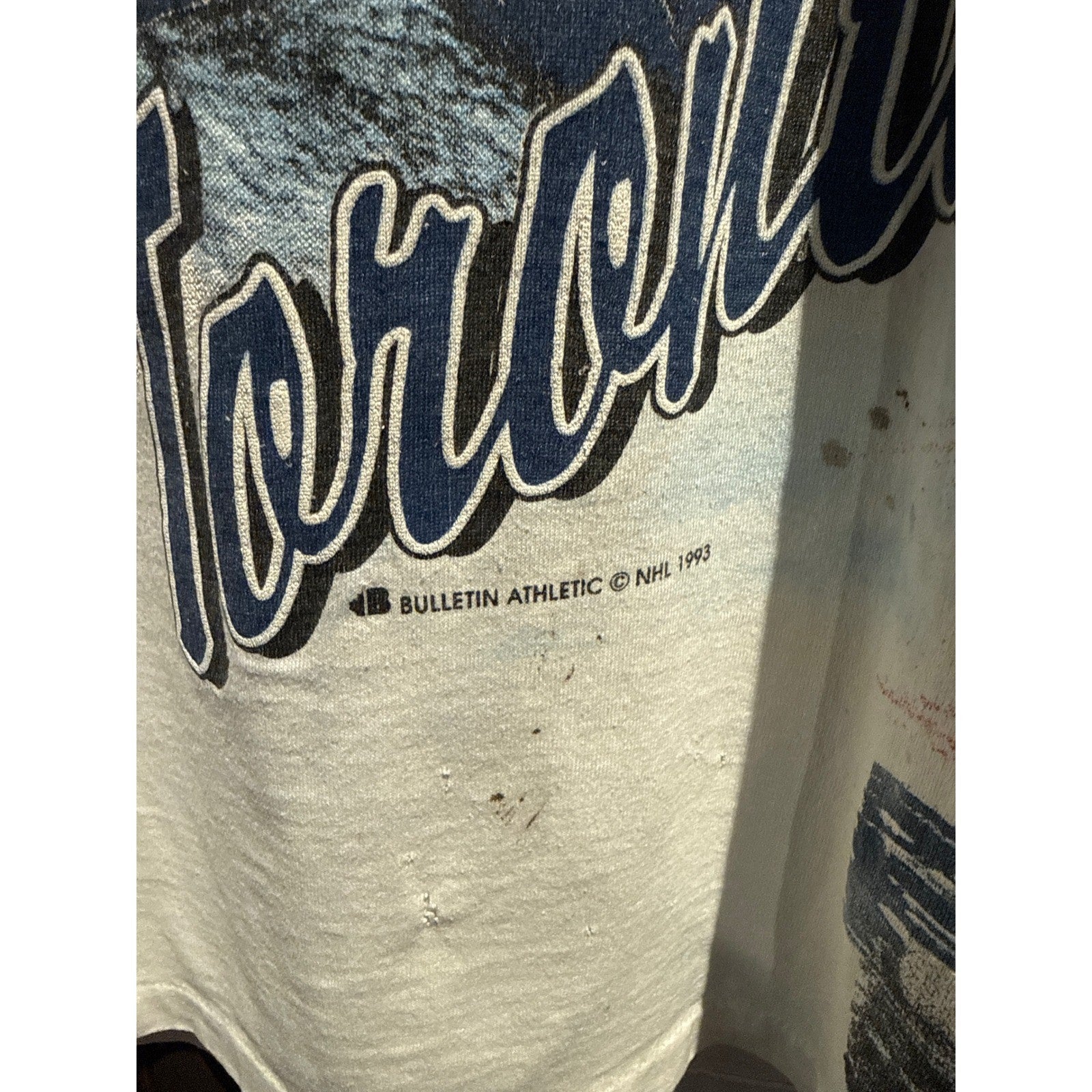 Vintage Toronto Maple Leafs Goalie T-Shirt All Over Print 90s Bulletin Athletic